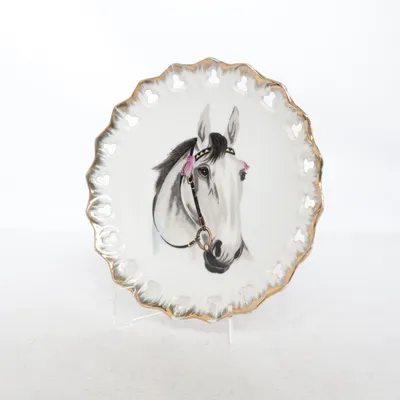 Väggtallrik (Vit, Guldfärgad)