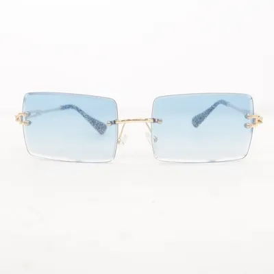 Lunettes de soleil (Bleu, Or)