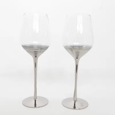 Vinglas (Silverfärgad, Transparent)
