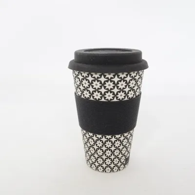 Take away mugg (Lara black) från Greengate Bambu