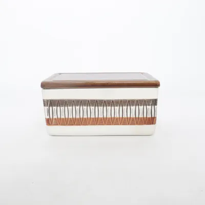 Butter box (Brown, White) from Upsala-Ekeby