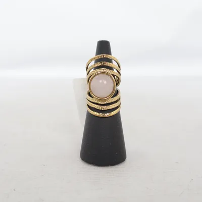 Ring (Rosenquarz) Guldpläterad