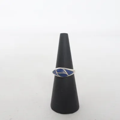 Ring (Zilver, Blauw, Zwart) Onbekend materiaal