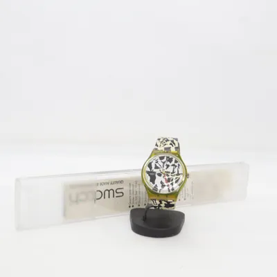 Armbåndsur (Gul, Sort, Hvid) fra Swatch