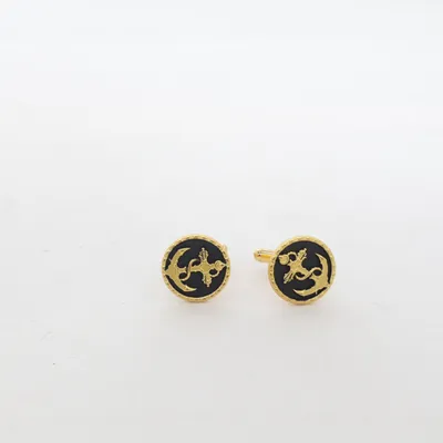 Manchetknapper (Guld, Sort) Ukendt metal