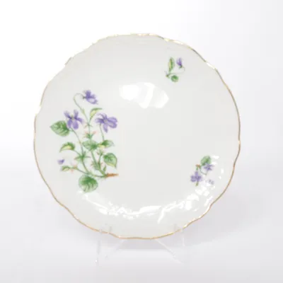 Assiette (SVENSKT PORSLIN SVAN VIOL BLÅKLOCKA GULD) de Svaneholm 1530