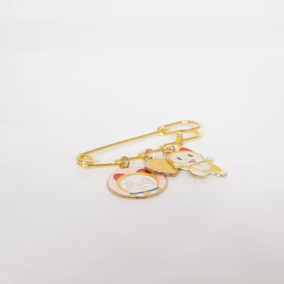 Brosch (Guldfärgad, Flerfärgad) Okänd metall