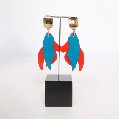 Earrings (Red, Blue, Gold) from Mango Unknown metal
