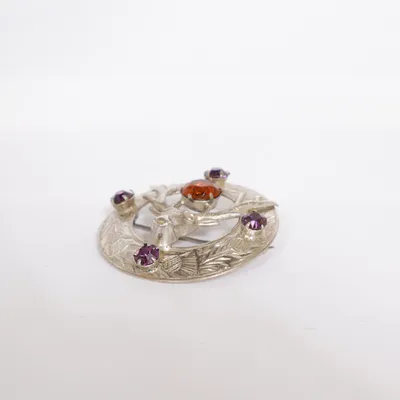 Broche (Sølv, Flerfarvet) fra WB Ukendt metal