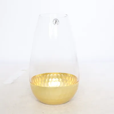 Vase (Transparent, Guld) fra Hand Made Quality
