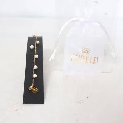 Anklet (Gold, White) from Purelei Unknown metal