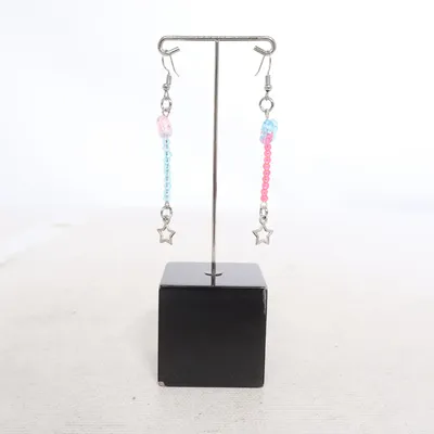 Oorbellen (Roze, Blauw) Onbekend materiaal