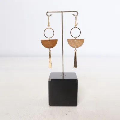 Earrings (Brown, Gold) Unknown metal