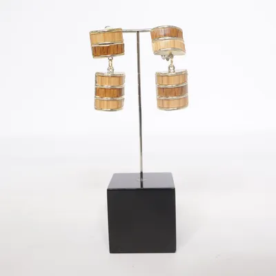 Clips øreringe (Brun, Guld) Ukendt metal