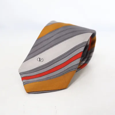Cravate (Gris, Rouge, Marron) de Valentino Soie