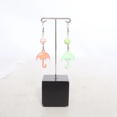 Earrings (Green, Pink) Unknown metal