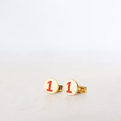 Cufflinks (Gold, White, Red) from Skultuna Unknown metal