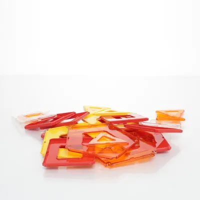 Byggsats (Gul, Röd, Orange) från Geomag