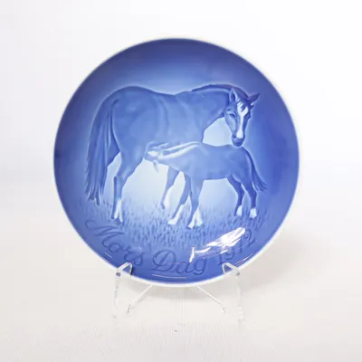 Wall plate (Blue, White) from B&G Copenhagen Porcelain