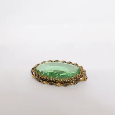 Broche (Guld, Grøn) Ukendt metal
