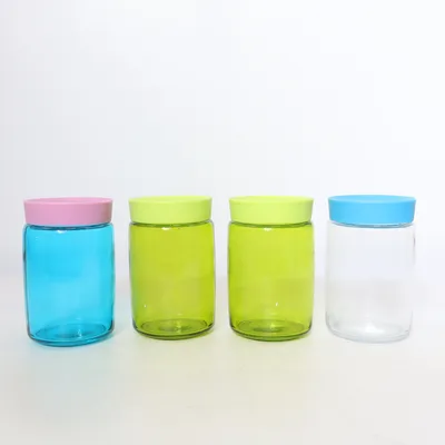 Bocal en verre (Vert, Bleu, Violet) de Bormioli Rocco