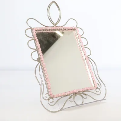 Spegel (Silverfärgad, Rosa)