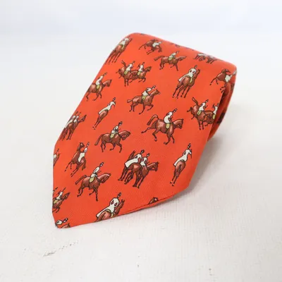 Cravate (Rouge, Multicolore) de Hermès Soie