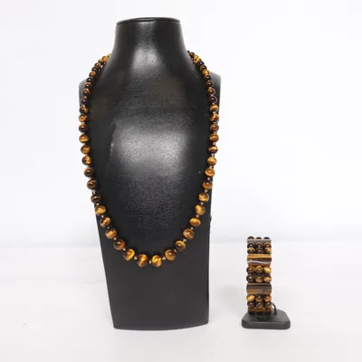 Jewelry set (Brown, Multicolored) Unknown metal