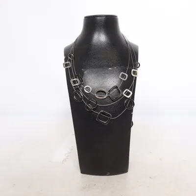 Necklace (Black, Silver) from Sweden Unknown metal
