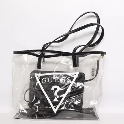 Håndtaske (Transparent, Sort) fra Guess