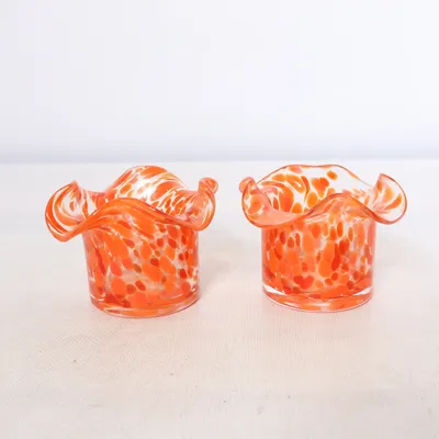 Waxinelichthouder (Oranje, Wit) van Jotex