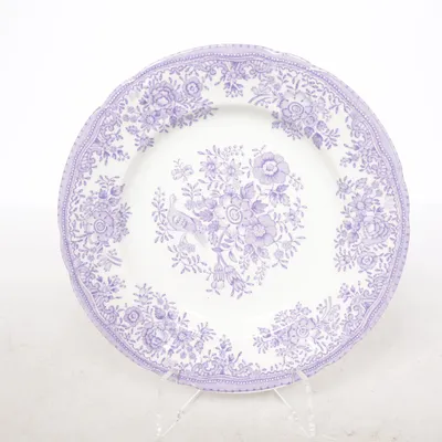Tallrik (Vit, Lila)