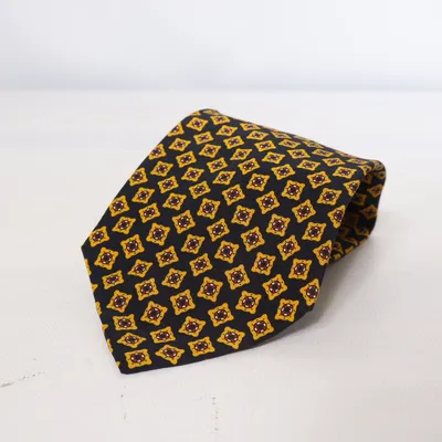 Tie (Black, Yellow, Red) from Jean Claire Silk