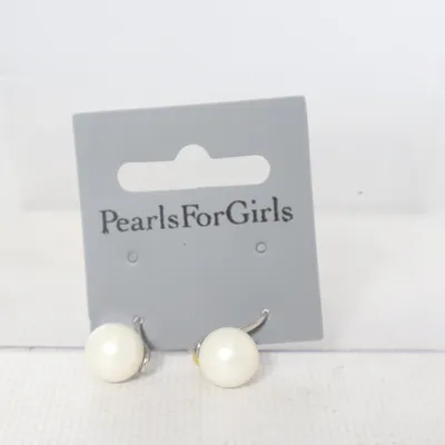 Boucles d'oreilles (Blanc, Argent) de Pearls for Girls Métal inconnu
