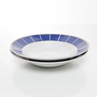 Diep bord (Wit, Blauw, Beige) van Van Well