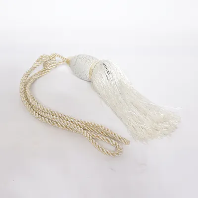Curtain tieback  (White, Gold)