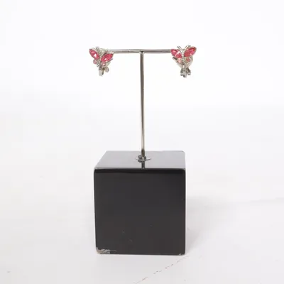 Clips-örhängen (Rosa, Silverfärgad) Okänd metall