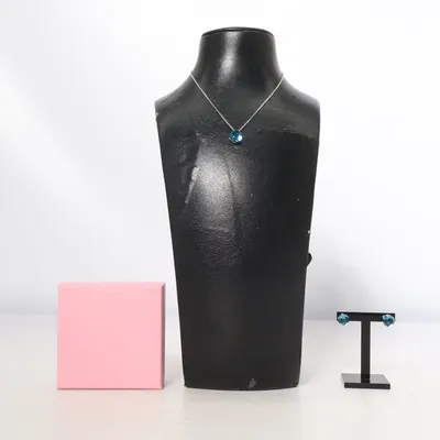 Smykkesæt (Blå, Sølv) fra Swarovski Ukendt metal