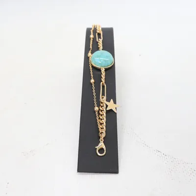 Bracelet (Gold, Turquoise) from B&S Unknown metal