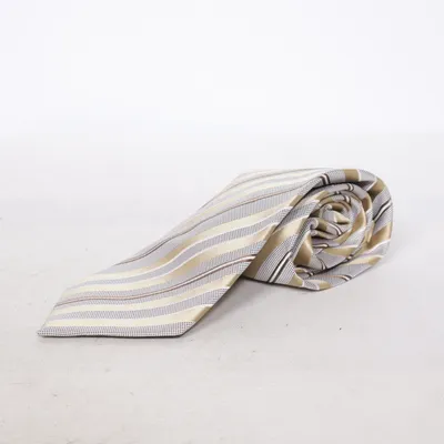Cravate (Beige, Gris, Blanc) de Ted Lapidus Soie