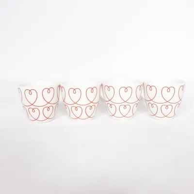 Kopp (Vit, Röd) från Rörstrand