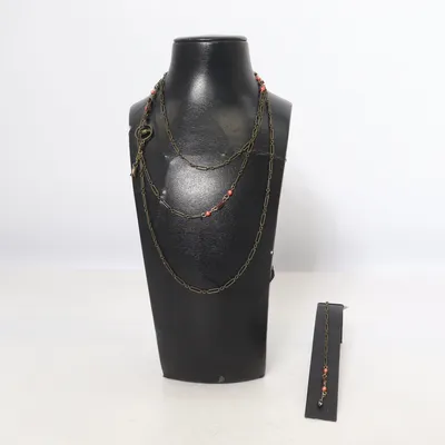 Necklace (Brown, Pink, Red) from Othmar Unknown metal