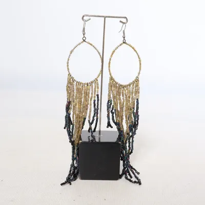Boucles d'oreilles (Or, Noir, Multicolore) Plastique