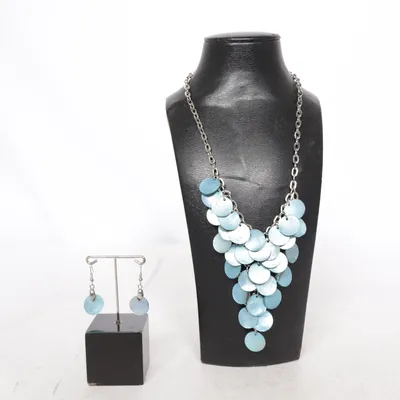 Parure de bijoux (Bleu, Argent) Métal inconnu