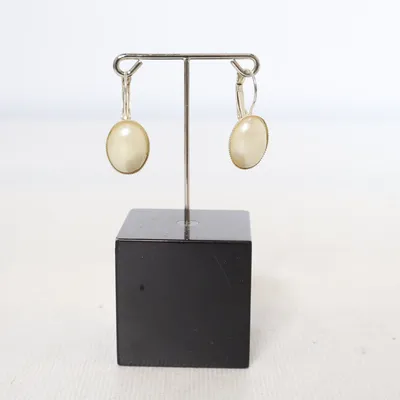 Oorbellen (Wit, Zilver) Onbekend materiaal
