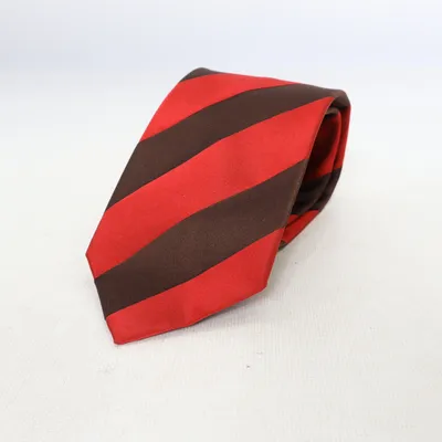 Cravate (Rouge, Marron) de Profuomo Soie