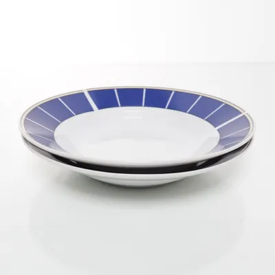 Diep bord (Wit, Beige, Blauw) van Van Well