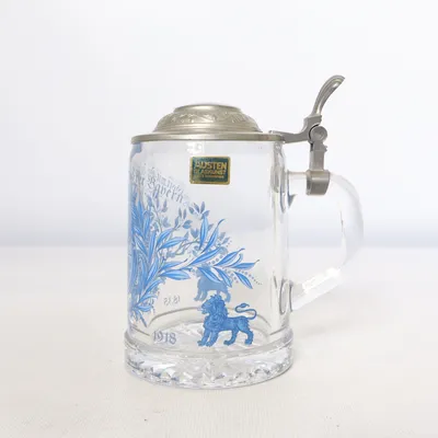Chope à bière (Bleu, Argent) de Lauschaer Glaskunst