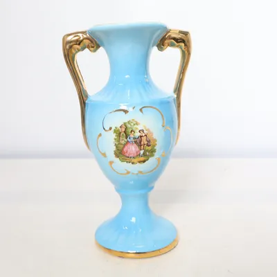 Vase (Blå, Guld, Flerfarvet)
