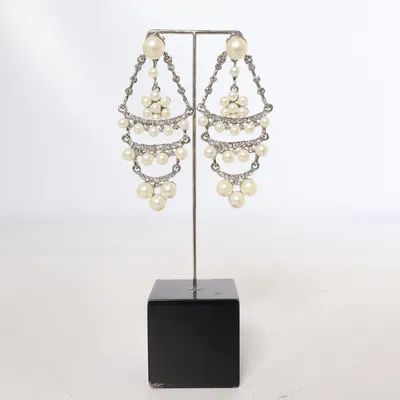 Oorbellen (Zilver, Wit) van Appear Onbekend materiaal